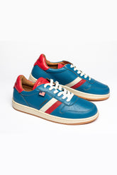 Steve McQueen Bull Ocean Blue Leather Sneakers for Men